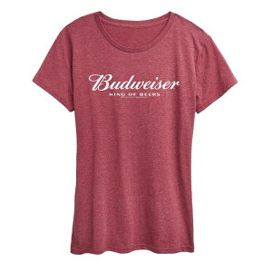 �A�j���L�����N�^�[ ���f�B�[�X �g�b�v�X T�V���c �O���t�B�b�N Licensed Character Women's Budweiser King Of Beers Graphic Tee Heather Dark Red �w�U�[