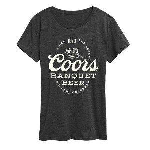 �A�j���L�����N�^�[ ���f�B�[�X �g�b�v�X T�V���c �O���t�B�b�N Licensed Character Women's Coors Banquet Beer Since 1873 The Legend Graphic Tee Heather Charcoal �`���R�[��