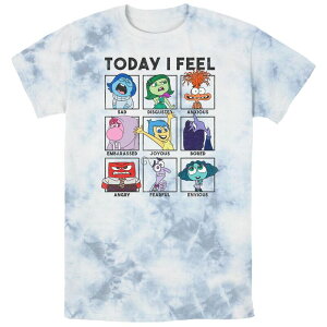 �f�B�Y�j�[ �s�N�T�[ �����Y �g�b�v�X T�V���c �O���t�B�b�N Disney / Pixar Men's Inside Out 2 Today I Feel Group Shot Emotion Boxes Bombard Wash Graphic Tee White Blue �z���C�g