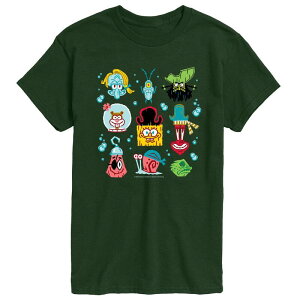 �j�R���f�I�� �����Y �g�b�v�X T�V���c �p���c �O���t�B�b�N Nickelodeon Men's The SpongeBob Movie: Search For SquarePants Icons Graphic Tee Forest Green �O���[��