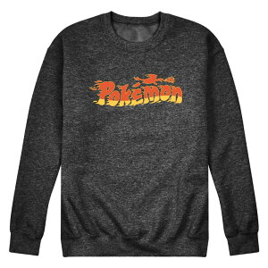 �A�j���L�����N�^�[ �����Y �g�b�v�X T�V���c �X�E�F�b�g �t���[�X Licensed Character Men's Pokemon Charizard Flames Fleece Sweatshirt Heather Charcoal �`���R�[��