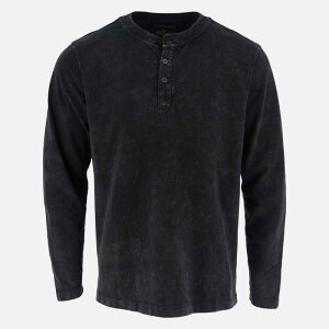 �\���O�b�h �����Y �g�b�v�X T�V���c ���B���e�[�W Thorogood Men's Heavyweight Vintage Wash Long Sleeve Henley Black �u���b�N