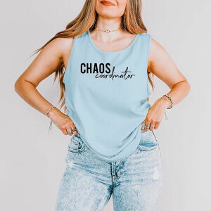 Simply Sage Market ���f�B�[�X �g�b�v�X T�V���c �O���t�B�b�N Simply Sage Market Chaos Coordinator - Women's Garment Dyed Graphic Tank Top Chambray