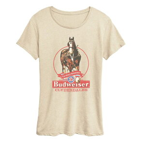 �A�j���L�����N�^�[ ���f�B�[�X �g�b�v�X T�V���c �O���t�B�b�N Licensed Character Women's Budweiser Clydesdales Graphic Tee Beige �x�[�W��