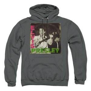 �A�j���L�����N�^�[ �����Y �A�E�^�[ �j�b�g�E�Z�[�^�[ �p�[�J�[ Licensed Character Elvis Presley First Lp Adult Pull Over Hoodie Charcoal �`���R�[��