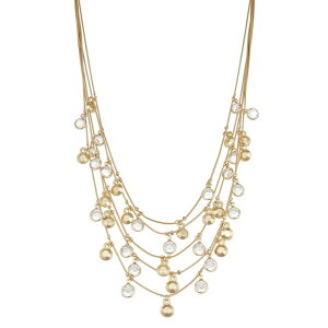 ���F���E�H�� ���f�B�[�X �A�N�Z�T���[ �l�b�N���X�E�`���[�J�[�E�y���_���g�g�b�v ���[�X Simply Vera Wangold-Tone Simulated Stone Multi-Row Frontal Necklace Brown �u���E��