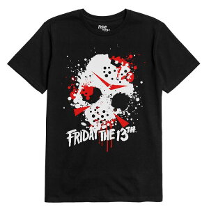 �A�j���L�����N�^�[ �����Y �g�b�v�X T�V���c �O���t�B�b�N Licensed Character Men's Bioworld Friday the 13th Paint Splatter Mask Graphic Tee Black �u���b�N
