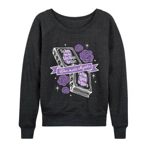 �A�j���L�����N�^�[ ���f�B�[�X �g�b�v�X T�V���c �p�C�� Licensed Character Women's One More Chapter Book & Roses French Terry Long Sleeve Tee Heather Charcoal �`���R�[��