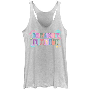�f�B�Y�j�[ ���f�B�[�X �g�b�v�X T�V���c Disney's Princess Dream It Do It Juniors' Racerback Tank Top White Heather �z���C�g