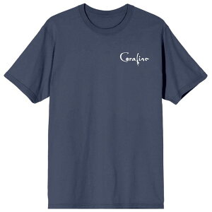 �A�j���L�����N�^�[ �����Y �g�b�v�X T�V���c �O���t�B�b�N Licensed Character Men's Coraline Cat Secret Door Graphic Tee Navy �l�C�r�[