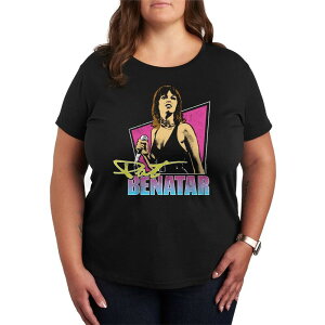 �A�j���L�����N�^�[ ���f�B�[�X �g�b�v�X T�V���c �v���X�T�C�Y �O���t�B�b�N Licensed Character Plusize Pat Benatar Cameo Graphic Tee Black �u���b�N