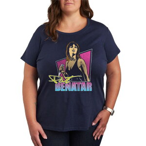 �A�j���L�����N�^�[ ���f�B�[�X �g�b�v�X T�V���c �v���X�T�C�Y �O���t�B�b�N Licensed Character Plusize Pat Benatar Cameo Graphic Tee Navy �l�C�r�[