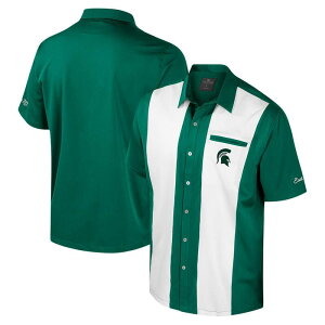 �R���V�A�� �����Y �g�b�v�X T�V���c Men's Colosseum Green Michigan State Spartanstrike Bowling Button-Up Shirt Msu Green �O���[��