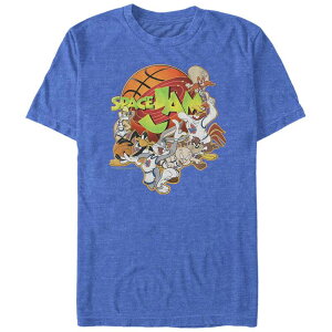 �A�j���L�����N�^�[ �����Y �g�b�v�X T�V���c �g�[�� �O���t�B�b�N Licensed Character Big & Tall Space Jam Team Toon Poster Graphic Tee Royal Heather �w�U�[
