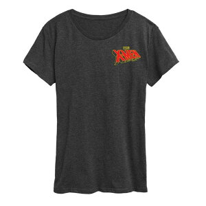 �A�j���L�����N�^�[ ���f�B�[�X �g�b�v�X T�V���c ���S �O���t�B�b�N Licensed Character Women's X-Men Logo Graphic Tee Heather Charcoal �`���R�[��