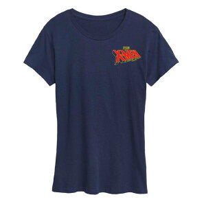�A�j���L�����N�^�[ ���f�B�[�X �g�b�v�X T�V���c ���S �O���t�B�b�N Licensed Character Women's X-Men Logo Graphic Tee Navy �l�C�r�[
