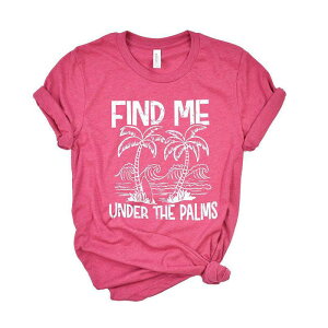 Simply Sage Market ���f�B�[�X �g�b�v�X T�V���c �O���t�B�b�N Simply Sage Market Find Me Under The Palmshort Sleeve Graphic Tee Raspberry