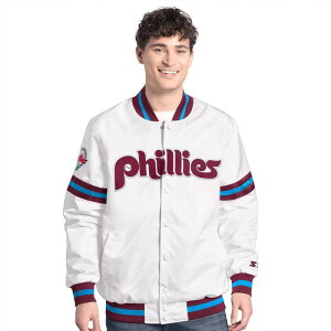 �X�^�[�^�[ �����Y �A�E�^�[ �W���P�b�g�E�u���]�� Men'starter White Philadelphia Phillies Cooperstown Scout Full-Snap Varsity Jacket Phl White �z���C�g