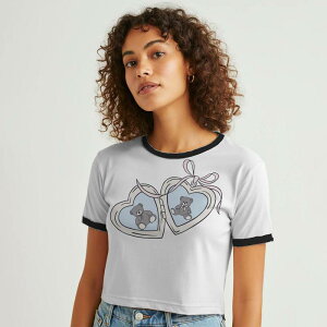 �A���u�����f�b�h ���f�B�[�X �g�b�v�X T�V���c �O���t�B�b�N Unbranded Juniors' Grayson Threads The Label Heart Locket Full Of Teddy Bears Graphic Ringer Baby Tee White Caviar �z���C�g