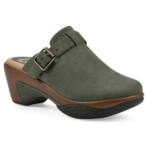 �z���C�g�}�E���e�� ���f�B�[�X �V���[�Y �T���_�� White Mountain Viewed Women'slip-On Clogs Olive Smooth �I���[�u