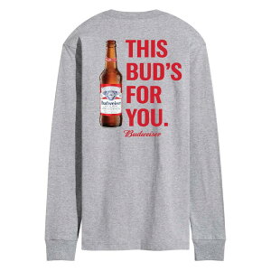 �A�j���L�����N�^�[ �����Y �g�b�v�X T�V���c �O���t�B�b�N Licensed Character Men's Budweiser This Bud's For You Long Sleeve Graphic Tee Athletic Heather �w�U�[