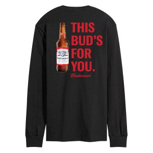 �A�j���L�����N�^�[ �����Y �g�b�v�X T�V���c �O���t�B�b�N Licensed Character Men's Budweiser This Bud's For You Long Sleeve Graphic Tee Black �u���b�N
