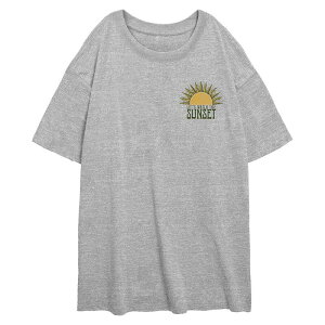 �A���u�����f�b�h ���f�B�[�X �g�b�v�X T�V���c �O���t�B�b�N Unbranded Juniors' Let's Watch The Sunset Oversized Graphic Tee Athletic Heather �w�U�[