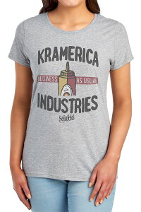 �A�j���L�����N�^�[ ���f�B�[�X �g�b�v�X T�V���c �O���t�B�b�N Licensed Character Juniors' Seinfeld KramERICA Industries Graphic Tee Heather Grey �O���[