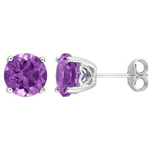 yz Xe O[X fB[X sAXECO ANZT[ Stella Grace Sterling Silver & Gemstone Round Stud Earrings Amethyst