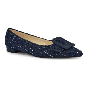 yz iCEFXg fB[X T_ V[Y Nine West Jesike Women's Slip-On Pointy Toe Dress Flats Dark Blue Tweed