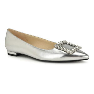 yz iCEFXg fB[X T_ V[Y Nine West Jesikes Women's Slip-On Pointy Toe Dress Flats Silver