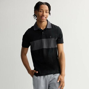 �{���R�� �����Y �g�b�v�X T�V���c �|���V���c Men's Volcom Short Sleeve Polo Black �u���b�N