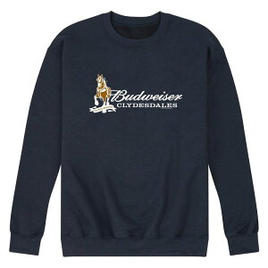 �A�j���L�����N�^�[ �����Y �g�b�v�X T�V���c �X�E�F�b�g �t���[�X Licensed Character Men's Budweiser Clydesdales Fleece Sweatshirt Navy �l�C�r�[