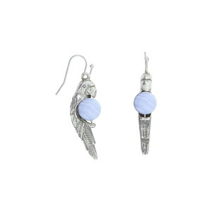 1928 ���f�B�[�X �A�N�Z�T���[ �s�A�X�E�C�������O 1928 Silver Tone Simulated Stone Parrot Danglearrings Blue �u���[