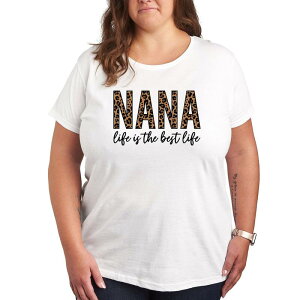 �A���u�����f�b�h ���f�B�[�X �g�b�v�X T�V���c �v���X�T�C�Y �O���t�B�b�N Unbranded Plus Nana Life Is The Best Life Graphic Tee White �z���C�g