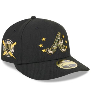 �j���[�G�� �����Y �A�N�Z�T���[ �X�q Men's New Era Black Atlanta Braves 2024 Armed Forces Day Low Profile 59FIFTY Fitted Hat Brv Black �u���b�N