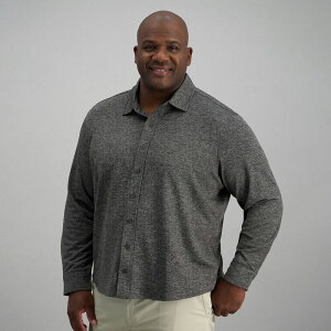 �n�K�[ �����Y �g�b�v�X T�V���c �g�[�� �_�E�� �j�b�g Big & Tall Haggar Twill Knit Button-Down Shirt Chocolate �`���R���[�g