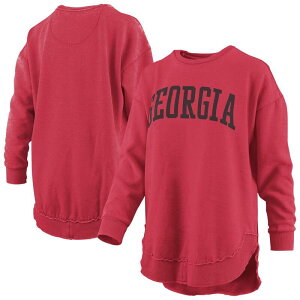 �v���X�{�b�N�X ���f�B�[�X �g�b�v�X T�V���c ���B���e�[�W �X�E�F�b�g �t���[�X Women's Pressbox Red Georgia Bulldogs Melange Poncho Vintage Fleece Long Sleeve Pullover Sweatshirt Uga Red ���b�h