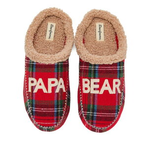 �f�B�A�t�H�[���Y �����Y �V���[�Y �T���_�� Dearfoams Papa Bear Men'slip-On Plaid Clog Slippers Black �u���b�N