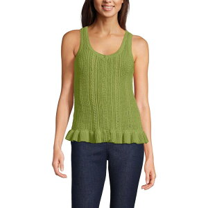 �����Y�G���h ���f�B�[�X �A�E�^�[ �j�b�g�E�Z�[�^�[ �t������ �t���� �m�[�X���[�u Women's Lands' End Boucle Ruffle Hem Sleevelessweater Winter Pear