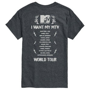 �A�j���L�����N�^�[ �����Y �g�b�v�X T�V���c �g�[�� �O���t�B�b�N Licensed Character Big & Tall MTV World Tour Graphic Tee Heather Charcoal �`���R�[��