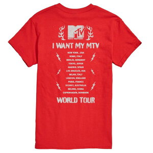 �A�j���L�����N�^�[ �����Y �g�b�v�X T�V���c �g�[�� �O���t�B�b�N Licensed Character Big & Tall MTV World Tour Graphic Tee Red ���b�h