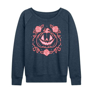 �A���u�����f�b�h ���f�B�[�X �g�b�v�X T�V���c �p�C�� Unbranded Women's Coquette Pumpkin Rose Halloween French Terry Long Sleeve Tee Heather Blue �w�U�[
