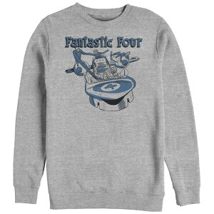 �}�[�x�� �����Y �g�b�v�X T�V���c �g�[�� �t���[�X �O���t�B�b�N Big & Tall Marvel Fantastic Four Flying Ride Graphic Fleece Athletic Heather �w�U�[