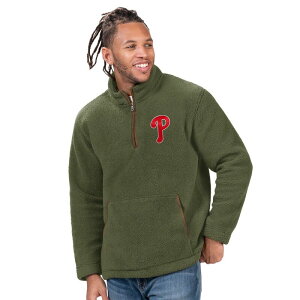 �J�[�� �o���N�X �����Y �g�b�v�X T�V���c �t���[�X �W���P�b�g Men'sG-III Sports by Carl Banks Hunter Green Philadelphia Phillies Everest Fleece Quarter-Zip Jacket Phl Multi �}���`�J���[