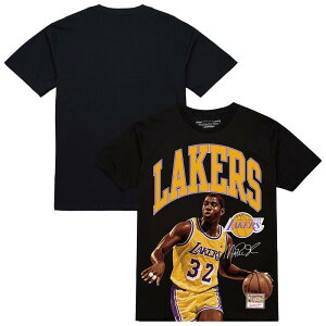 �~�b�`�F��&�l�X �����Y �g�b�v�X T�V���c Men's Mitchell & Ness Magic Johnson Black Los Angeles Lakers Hardwood Classics Player Arch T-Shirt Lak Black �u���b�N