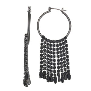 ���F���E�H�� ���f�B�[�X �A�N�Z�T���[ �s�A�X�E�C�������O �t�����W Simply Vera Wang Black Tone Fringe Hoop Earrings Jetone �u���b�N