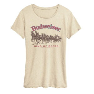 �A�j���L�����N�^�[ ���f�B�[�X �g�b�v�X T�V���c �O���t�B�b�N Licensed Character Women's Budweiser Clydesdale Graphic Tee Beige �x�[�W��
