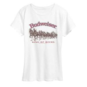 �A�j���L�����N�^�[ ���f�B�[�X �g�b�v�X T�V���c �O���t�B�b�N Licensed Character Women's Budweiser Clydesdale Graphic Tee White �z���C�g