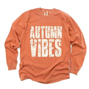 Simply Sage Market ���f�B�[�X �g�b�v�X T�V���c �O���t�B�b�N Simply Sage Market Autumn Vibes Block Distressed - Women's Garment Dyed Long Sleeve Graphic T-Shirt Yam